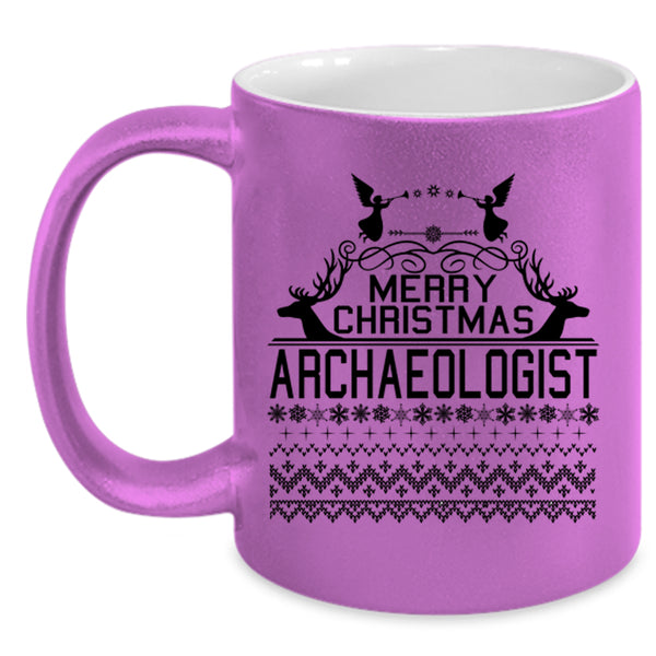 Archaeologist Coffee Mug, Merry Christmas Accent Mug