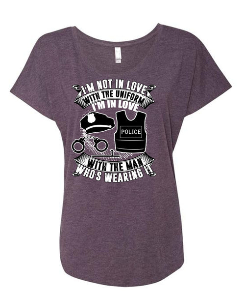 I'm In Love Police With The Man T Shirt, I'm Not In Love T Shirt, Cool Shirt (Ladies' Triblend Dolman Sleeve)