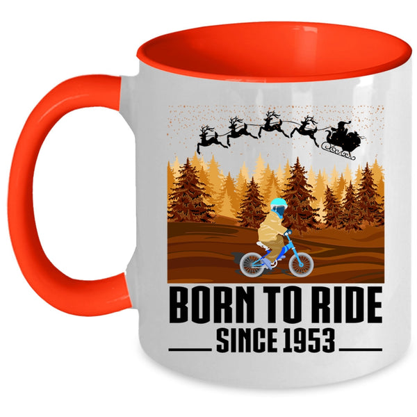 Cute Christmas Coffee Mug, Born To Ride Accent Mug