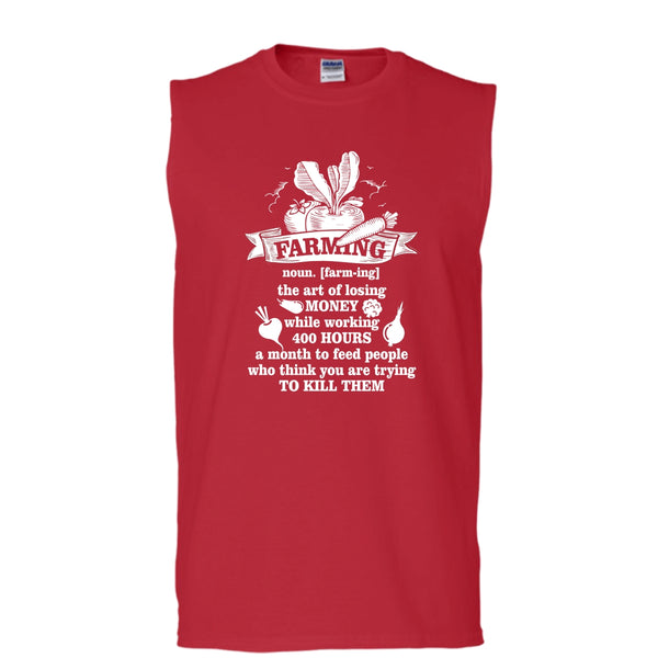 Farming T Shirt, The Art Of Losing Money T Shirt, Cool T Shirt (Men's Cotton Sleeveless)