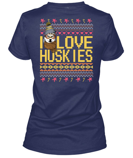 I Love Huskies T Shirt, This Girl Loves Christmas T Shirt