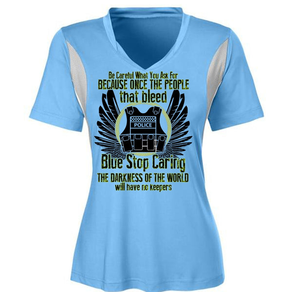 Blue Stop Caring T Shirt, I Love Police T Shirt, Awesome T-Shirts