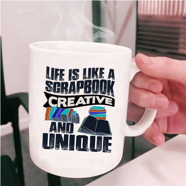 Cool Books Coffee Mug, Life Is Like A Scrapbook Creative Cup