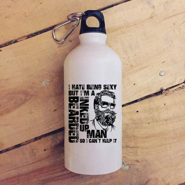 I'm A Bearded Inked Up Man 20 oz Stainless Steel Bottle,Cool Gift For My Husband Outdoor Sports Water Bottle