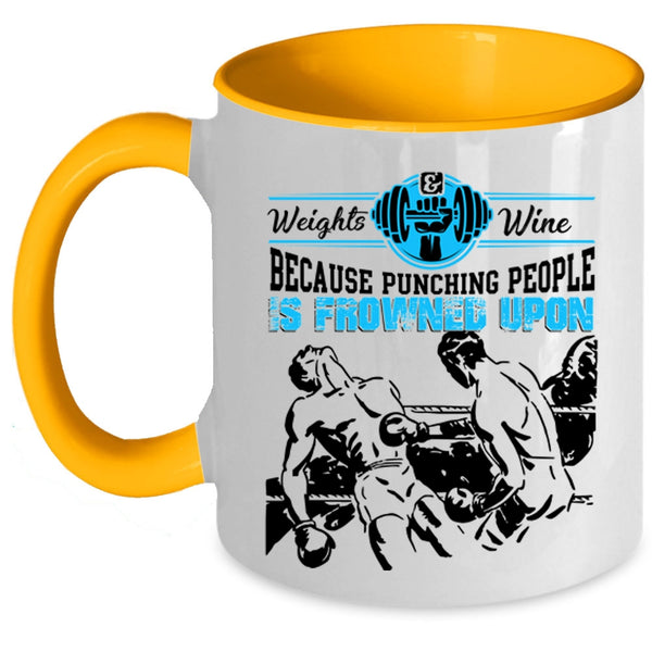 Cool Gift For My Son Coffee Mug, Weights Wine Accent Mug