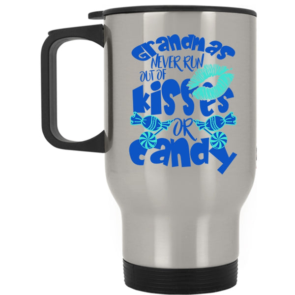 Cute Grandmas Travel Mug, Grandmas Never Run Out Of Kisses Or Candy Mug