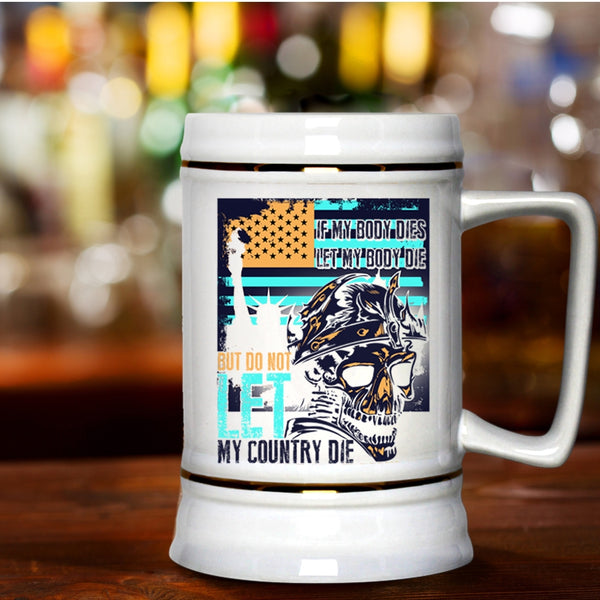 Gift For Grandpas Beer Stein 22oz, Awesome American Veterans Beer Mug