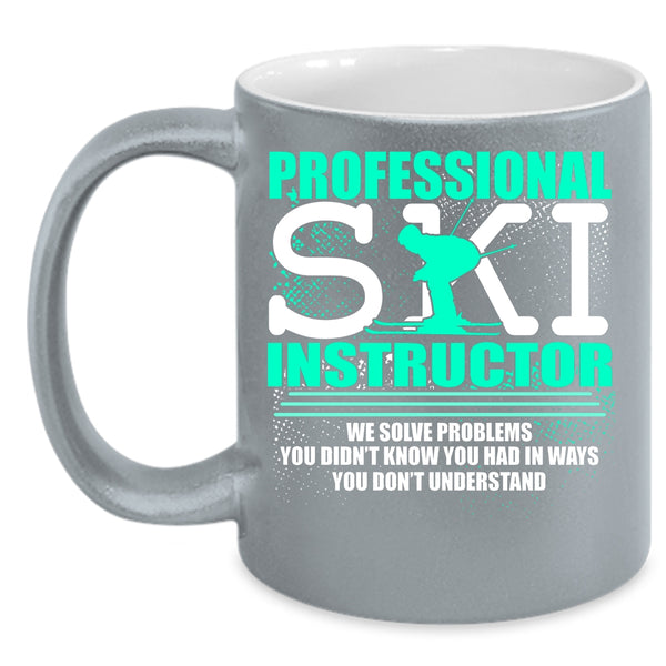 Professional Ski Instructor Coffee Mug, Cute Ski Instructor Coffee Cup