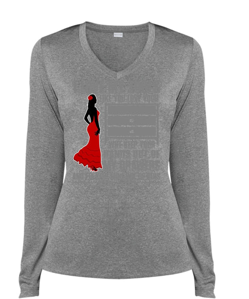 I Love My Tools T Shirt, My Drawers T Shirt, Cool Shirt (Ladies LS Heather V-Neck)