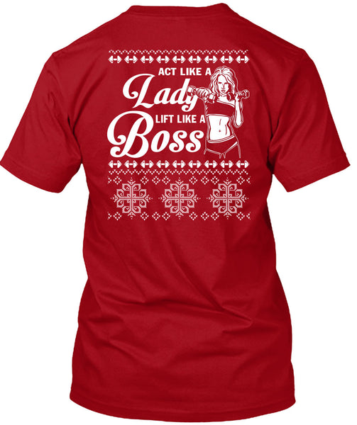 Active Like A Lady Lift Like A Boss T Shirt, This Girl Loves Christmas T Shirt
