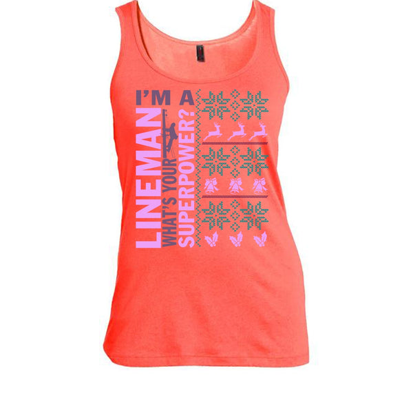I'm A Lineman T Shirt, Lineman Merry Christmas Tank Top