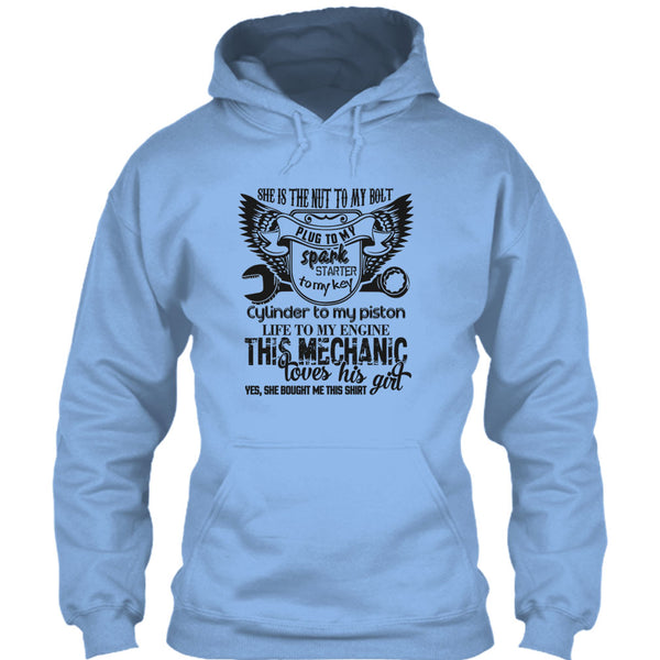 She Is The Nut To My Bolt T Shirt, Coolest Mechanic Husband T Shirt