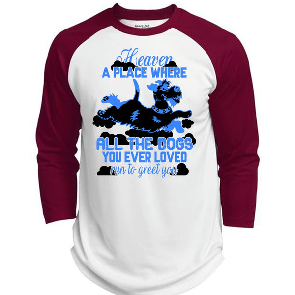 Heaven A Place Where All The Dogs T Shirt, I Love My Dog T Shirt, Awesome T-Shirts  (Polyester Game Baseball Jersey)