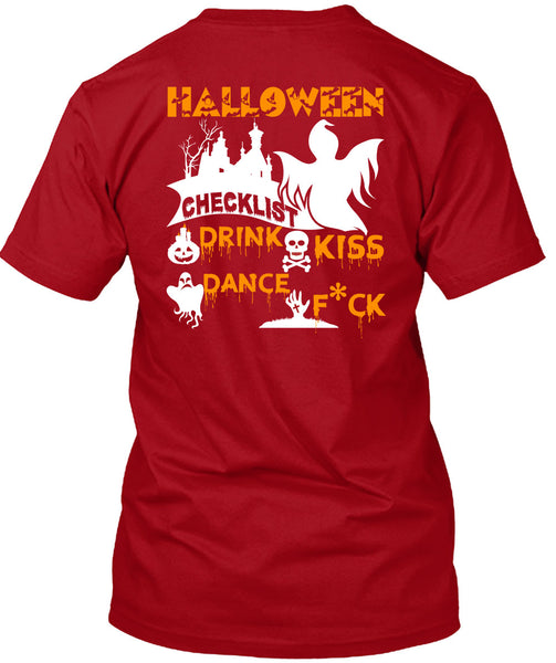 Halloween Checklist Drink Kiss Dance T Shirt, I Love You Pumpkin T Shirt