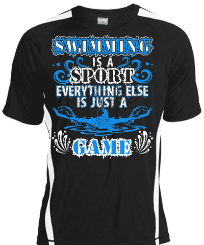 A black t-shirt with the shopify logo