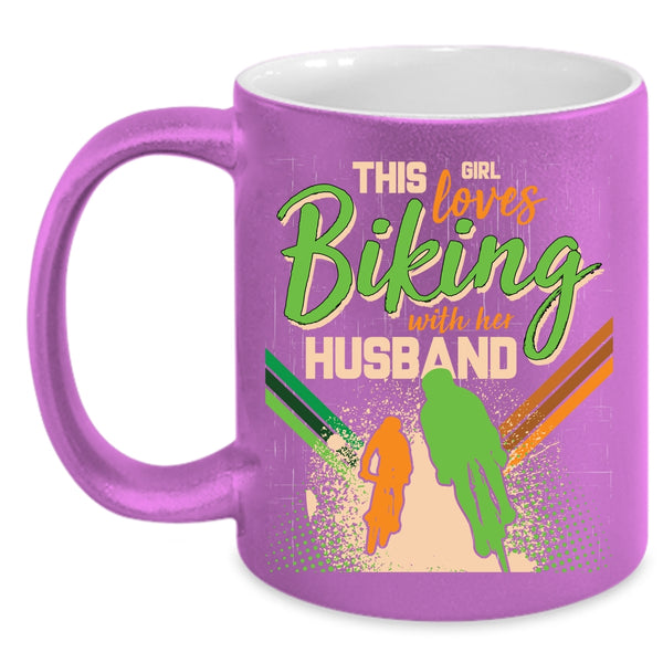 This Girl Loves Biking With Her Husband Coffee Mug, Cute Love Coffee Cup