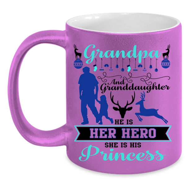 Cute Christmas Coffee Mug, Grandpa And Granddaughter Accent Mug