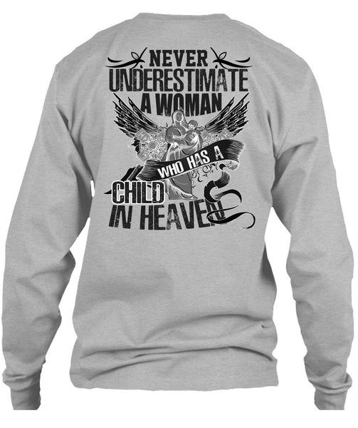 Woman Who Has A Child In Heaven T Shirt, I Love Mom T Shirt