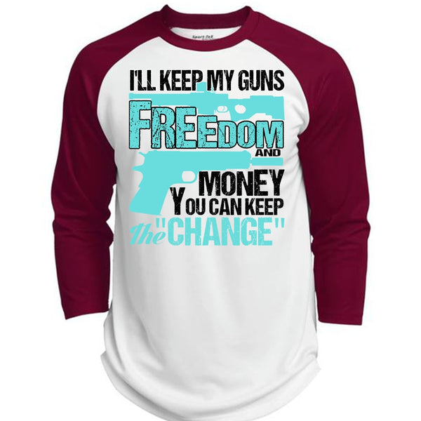 I'll Keep My Guns T Shirt, I Love Veteran T Shirt, Awesome T-Shirts  (Polyester Game Baseball Jersey)