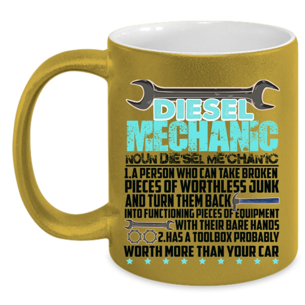 Funny Diesel Mechanic Coffee Mug, Diesel Mechanic Accent Mug