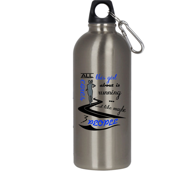 All This Girl Cares About Is Running 20 oz Stainless Steel Bottle,Funny Running Outdoor Sports Water Bottle