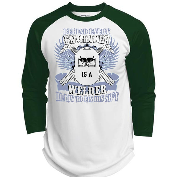 Behind Every Engineer Is A Welder T Shirt, I Love Welding T Shirt, Awesome T-Shirts  (Polyester Game Baseball Jersey)