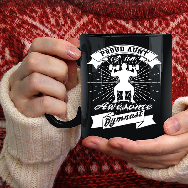 Proud Aunt Of An Awesome Gymnast Coffee Mug, Cool Aunt Coffee Cup