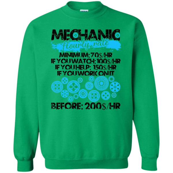 Coolest Mechanic T Shirt, Mechanic Hourly Rate Sweatshirt