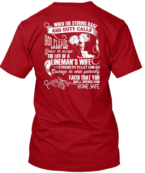 The Life Of A Lineman's Wife T Shirt, Being A Lineman T Shirt