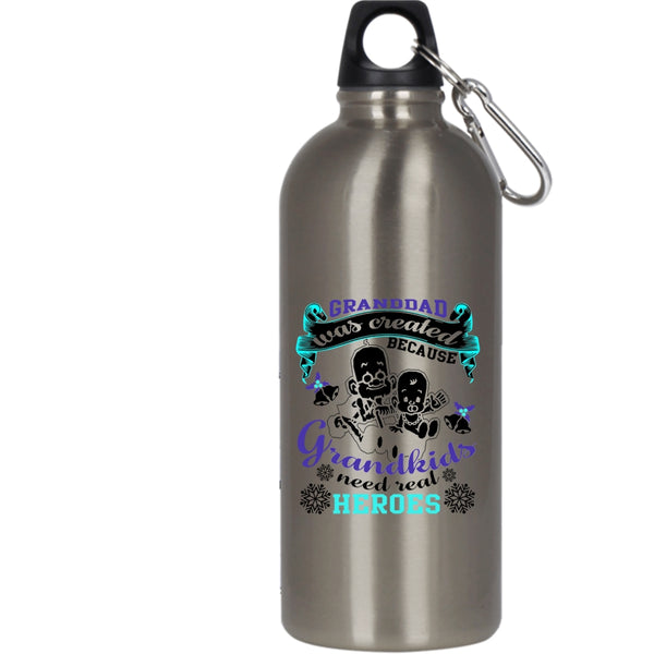 Granddad Was Created 20 oz Stainless Steel Bottle,Christmas Gift For Grandpa Outdoor Sports Water Bottle