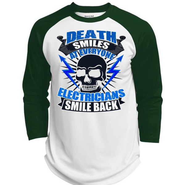 Electricians Smile Back T Shirt, I Love Electrician T Shirt, Awesome T-Shirts  (Polyester Game Baseball Jersey)