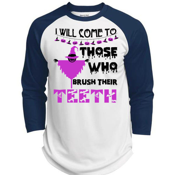 I Will Come To Those Who Brush Their Teeth T Shirt, Wait For Halloween T Shirt, Awesome T-Shirts  (Polyester Game Baseball Jersey)