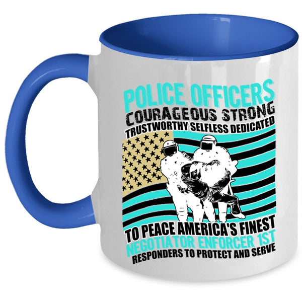 Cute Police Officer Coffee Mug, Police Officers Courageous Strong Accent Mug