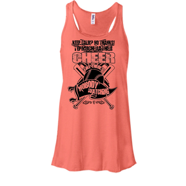I'd Much Rather Cheer T Shirt, Awesome Baseball Player Tank Top