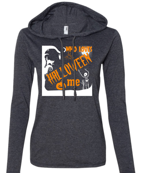 Who Loves Halloween Me T Shirt, I Wanna Be A Vampire T Shirt (Anvil Ladies Ringspun Hooded)
