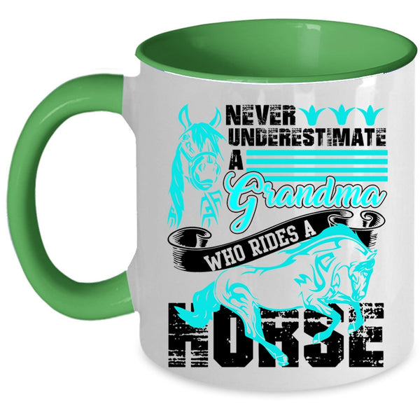 Cool Gift For Grandmas Coffee Mug, Grandma Rides A Horse Accent Mug