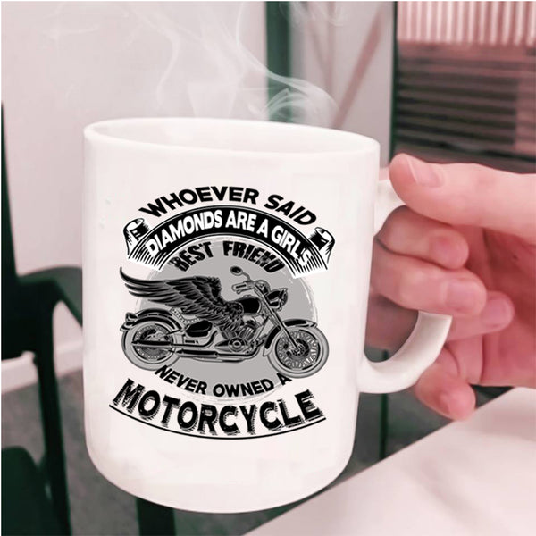 Motorcycle Coffee Mug, Diamonds Are A Girl's Best Friend Cup
