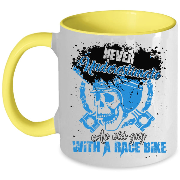 Awesome Race Biker Coffee Mug, An Old Guy With A Race Bike Accent Mug