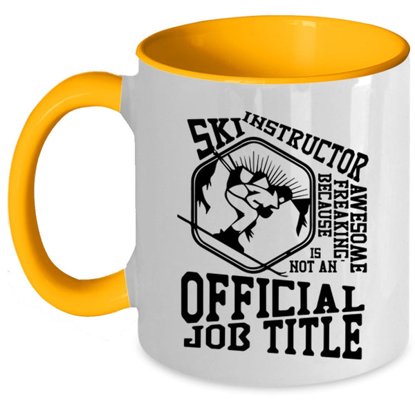 Cute Ski Instructor Coffee Mug, Awesome Ski Instructor Accent Mug