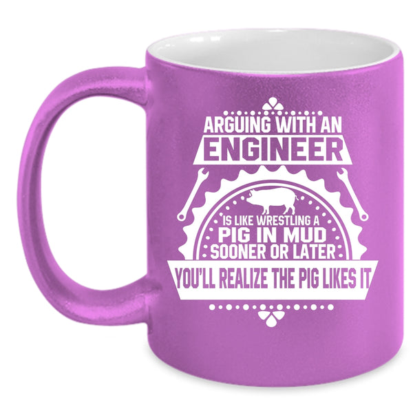 Arguing With An Engineer Coffee Mug, Funny Engineers Coffee Cup