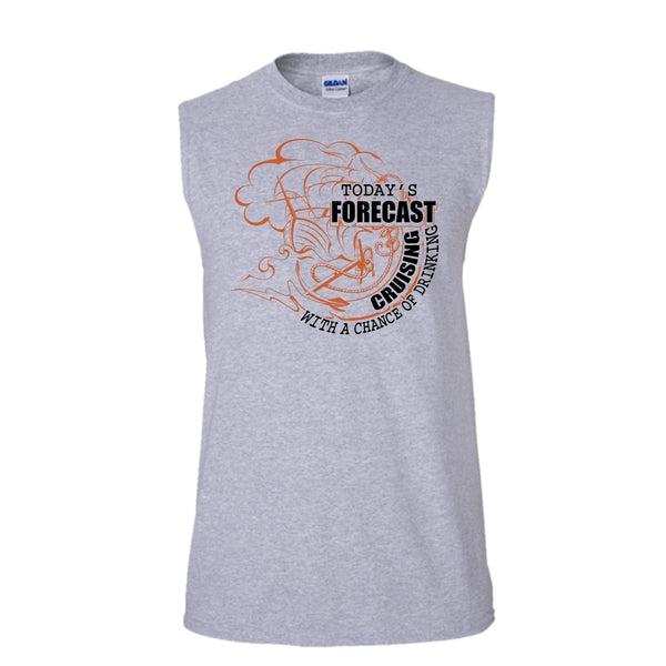Today's Forecast Cruising T Shirt, Coolest Cruising T Shirt, Awesome t-shirts (Men's Cotton Sleeveless)