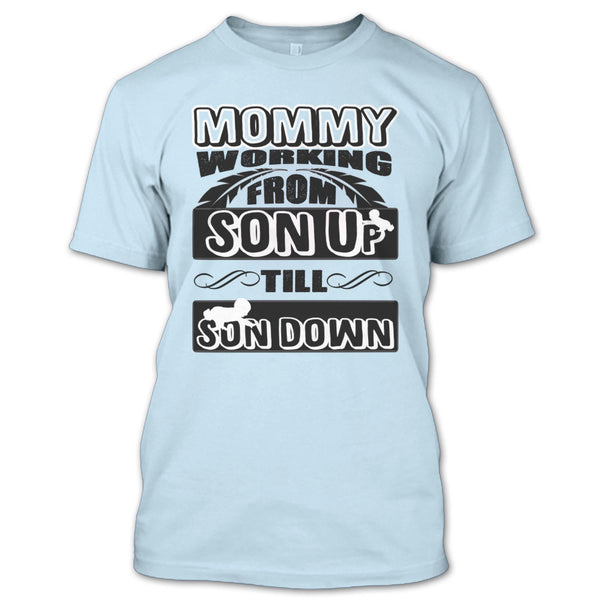 A black t-shirt with the shopify logo