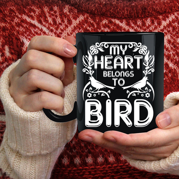 My Heart Belongs To Bird Coffee Mug, Cute Birds Coffee Cup
