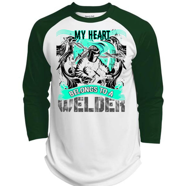 My Heart Belongs To A Welder T Shirt, I Love Welder T Shirt, Awesome T-Shirts  (Polyester Game Baseball Jersey)
