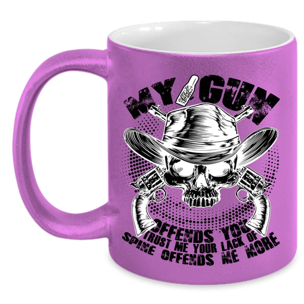 Cool Veteran Coffee Mug, My Gun Offends You Accent Mug
