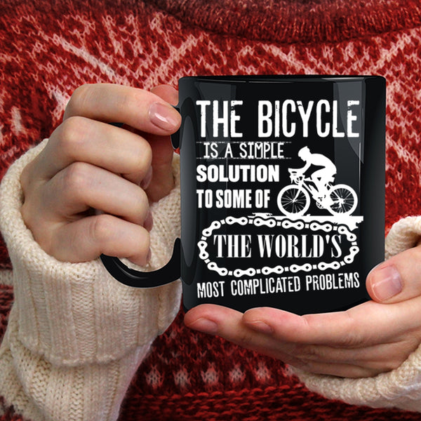The Bicycle Is A simple Solution Coffee Mug, Outdoor Coffee Cup