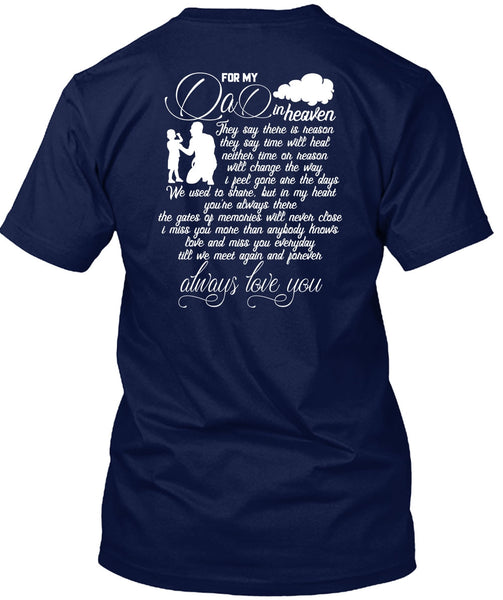 For My Dad In Heaven T Shirt, Love You T Shirt