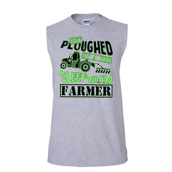 Get Ploughed By A Pro T Shirt, Coolest Farmer T Shirt, Awesome t-shirts (Men's Cotton Sleeveless)