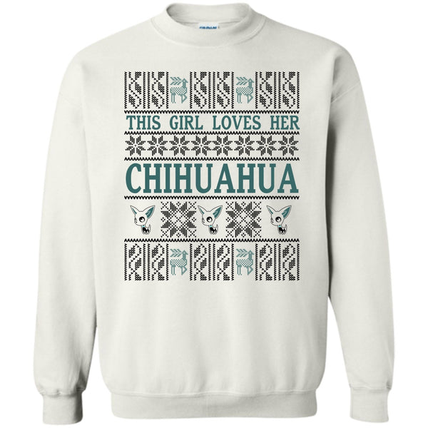Coolest Merry Christmas T Shirt, This Girl Loves Her Chihuahua Sweatshirt