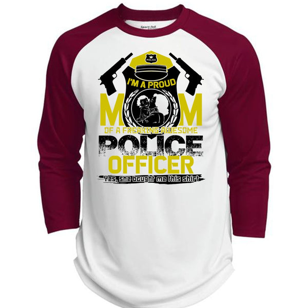 I'm A Proud Mom T Shirt, I Love Police T Shirt, Awesome T-Shirts  (Polyester Game Baseball Jersey)